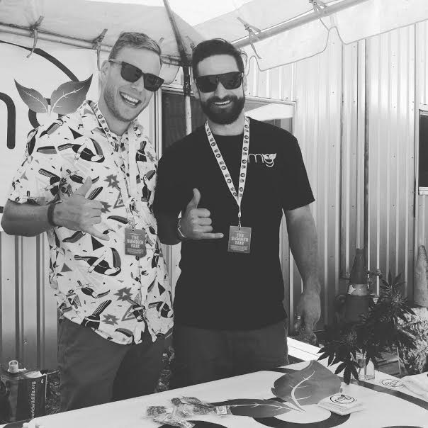 Jake and Josh tabling at a cannabis event in Portland.